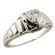 18k Art Deco .16ct old European Diamond Engagement Ring | White Gold Filigree