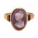 Victorian 10k Rose Gold Hard Stone Cameo Ring | Banded Agate Cameo