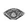 Antique Style Filigree CZ Ring |Art Deco Design .50ct Cubic Zirconia | Sterling Silver
