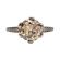 Antique Style 2.00ct European Cut Champagne Cubic Zirconia Crown Ring in Sterling Silver