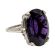 Antique Style Filigree 11ct Amethyst Ring in Sterling Silver