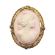 Art Deco 10k Angel Skin Pink Cameo of Goddess Ceres with Seed Pearl Frame