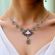 Art Deco Czech Glass and Filigree Necklace | 1930's Faceted Purple Glass