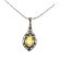 Art Deco Sterling Citrine and Marcasite Pendant | Vintage Sterling Filigree Pendant with Chain