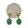 Vintage Green Onyx Egyptian Scarab Earrings | 1950's AMCO 12k GF