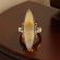 Victorian 10k Navette Shaped Moss Agate Ring | Montana Agate | Yellow Gold
