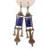 Vintage Goldfleck Cobalt Blue Glass Drop Earrings  | Victorian Style Imitation Glass Lapis Dangle Earrings