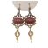Vintage Carnelian Scroll Designed Drop Earrings  | Victorian Style Dangle Earrings