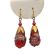 Red Venetian Wedding Cake Bead and Crystal Earrings | Dangle | Vintage Style