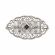 Art Deco 10k Filigree and Sapphire Brooch | Antique White Gold Filigree Lace Pin
