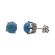 Platinum / 18k White Persian Turquoise Stud Earrings | Turquoise Cabochon Scroll Designed Earrings