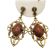 Vintage Goldstone Glass Scroll Designed Drop Earrings  | Victorian Style Goldstone Glass Dangle Earrings