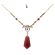 Victorian Style Czech Sardonyx Glass Drop Lavaliere Style Necklace
