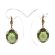 Vintage Olive Green Glass Drop Earrings  | Victorian Style Framed Matte Green Glass Dangle Earrings