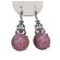 Vintage Czech Dragon's Breath Art Glass Drop Earrings  | Antique Style Mexican Opal and Goldstone Art Glass Dangle Earrings