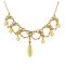 Victorian Style Peridot Colored Bead & Vaseline Glass Festoon Necklace