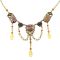 Victorian Style Opal Glass and Green Crystal Festoon Necklace