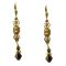 Art Deco Style Filigree and Onyx Crystal Drop Earrings