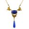 Victorian Style Lapis and Cobalt Blue Czech Glass Drop Necklace