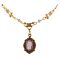 Victorian Style Blue Cameo, Faux Pearl and Crystal Lavaliere Necklace