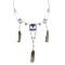 Art Deco Style Blue Crystal Lariat Designed Tassel Necklace