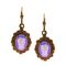 Antique Style Blue Glass Cameo Dangle Earrings