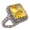 4.00ct Radiant Cut Canary Colored Cubic Zirconia Ring