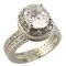 Sterling Silver 3.00ct Oval Cubic Zirconia Halo Engagement Set
