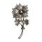 Antique Silver Star Rosette Flower Brooch | Lucky Shamrock Flower Pin in Sterling