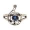 Antique G Clef Ring w/ Sapphire & Diamond | Silver, 14k Rose Gold & Platinum