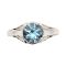 14k Filigree 1.65ct Blue Topaz Peacock Ring | Antique Style | White Gold