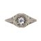 18k Filigree .45ct Aquamarine Ring | Antique Style | White Gold