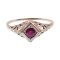 14k White Gold Antique Style Filigree .35ct Ruby Ring