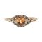 14k White Gold Vintage Style Filigree .61ct Oval Mandarin Garnet Ring