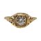 14k Filigree .63ct Moissanite Engagement Ring | Antique Style | Yellow Gold