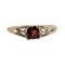 14k Art Deco Style Filigree .40ct Mozambique Garnet Ring | White Gold