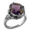 14k Art Deco Style Filigree 4.40ct Amethyst Ring | White Gold Antique Style Filigree
