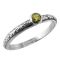 Orange Blossom Designed Peridot Ring | Sterling Silver | Stacking Ring