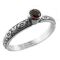 Antique Style Floral Pyrope Garnet Stacking Ring | Forget Me Not Flower Ring | Sterling Silver