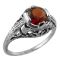 Antique Style Filigree 1.10ct Garnet Ring | Art Deco Style Sterling Silver