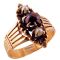 Victorian Bohemian Garnet & Seed Pearl Ring  | Antique 14k Rose Gold
