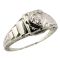 18k Art Deco .16ct old European Diamond Engagement Ring | White Gold Filigree