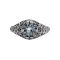14k Art Nouveau Style Filigree Aquamarine Ring | White Gold