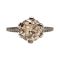 Antique Style 2.00ct European Cut Champagne Cubic Zirconia Crown Ring in Sterling Silver