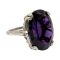 Antique Style Filigree 11ct Amethyst Ring in Sterling Silver