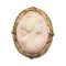 Art Deco 10k Angel Skin Pink Cameo of Goddess Ceres with Seed Pearl Frame