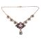 Art Deco Czech Glass and Filigree Necklace | 1930's Faceted Purple Glass