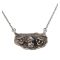 Signed Modernist Sterling Silver Tragedy and Comedy Necklace | Greek Mask Pendant