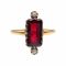 14k Victorian Chrome Pyrope Garnet & Seed Pearl Ring | Yellow Gold