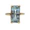 Vintage 14k 5.0ct Long Emerald Cut Aquamarine Ring